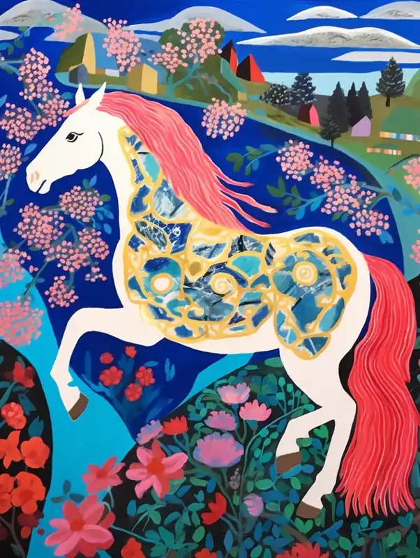 Hassle-Free Returns Maximalist Animal Painting Horse 3