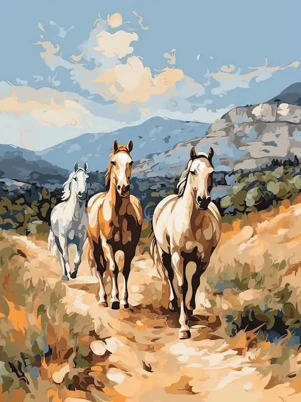 Get Yours Horses Painting In Corsica, France 2