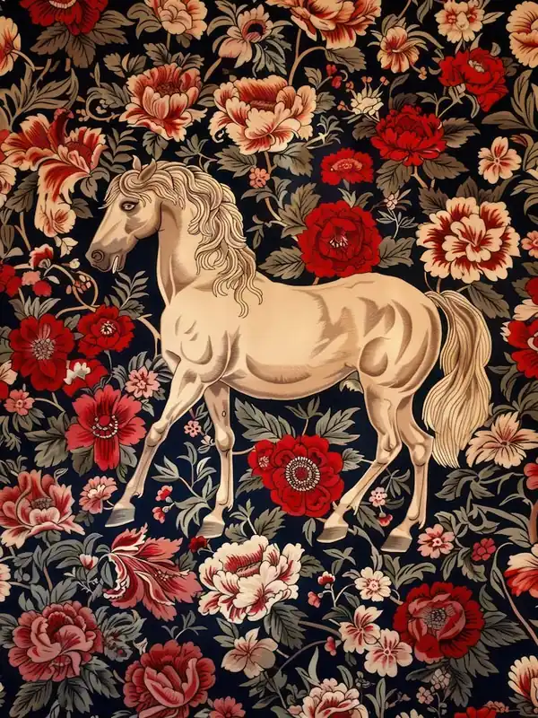 Flash Sale Chinese Lunar Year Of The Horse Full William Morris Style