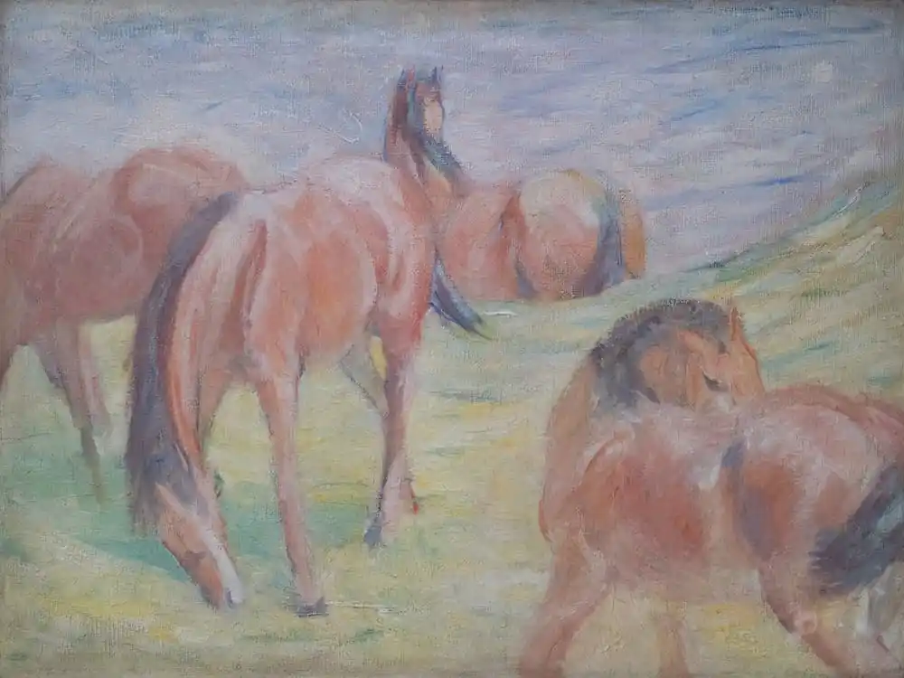 Direct From Manufacturer Grazing Horses I, Franz Marc