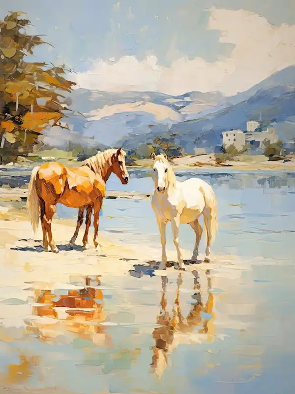 Horses Painting In Queenstown, New Zealand 2 Express Delivery