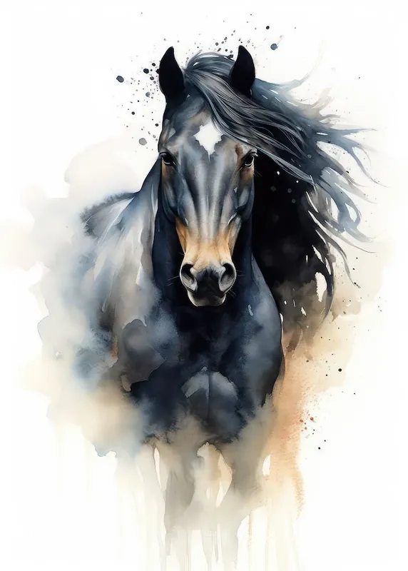 Watercolor Wild Horse 1 Weekend Sale