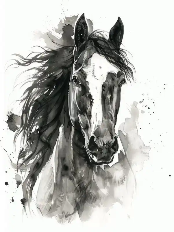 Brand New Horse Watercolor Painting