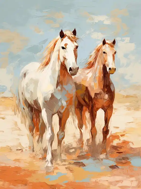 Top Pick Horses Painting In Namib Desert, Namibia 3