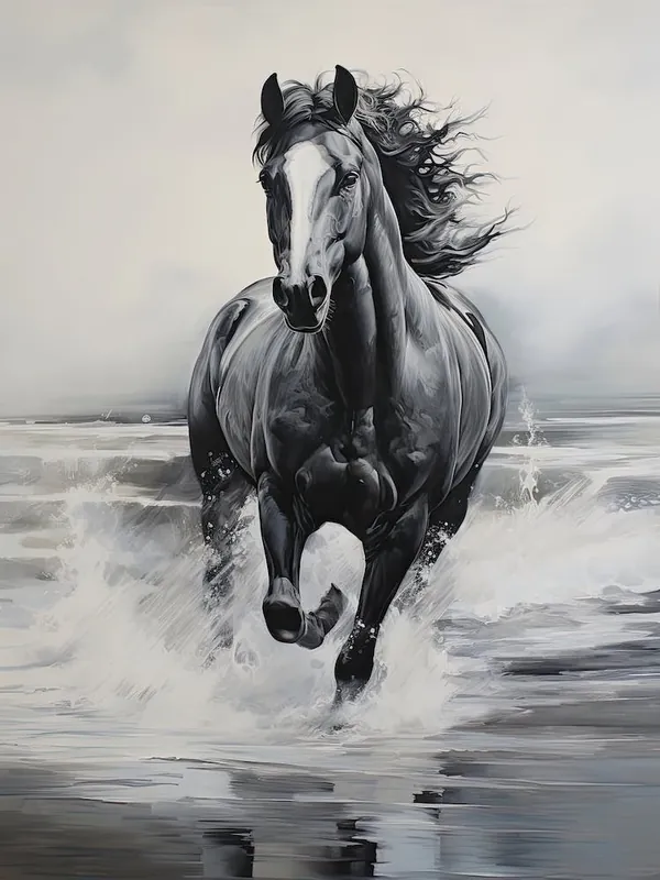 Best Choice A Horse Oil Painting In Manuel Antonio Beach, Costa Rica, Portrait 1