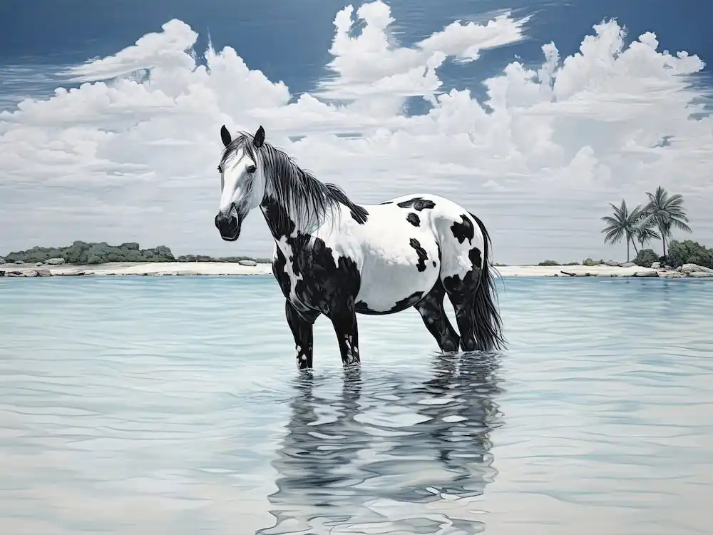 Markdown A Horse Oil Painting In Maldives Beaches, Maldives, Landscape 1