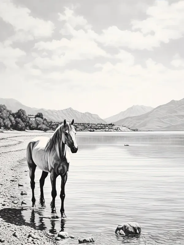 Last Chance A Horse Oil Painting In Zlatni Rat, Croatia, Portrait 4
