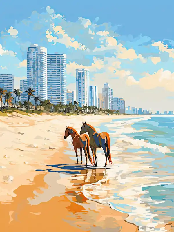 Horse Painting In Miami Beach Post Impressionism Style 13 Buy Today