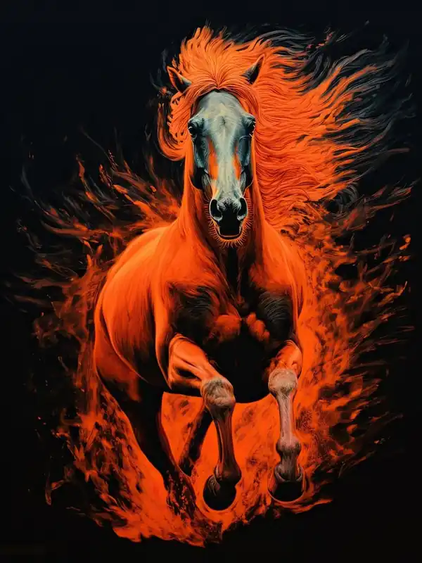 Luxury A Horse Painting In The Style Of Palette Negative Painting 3