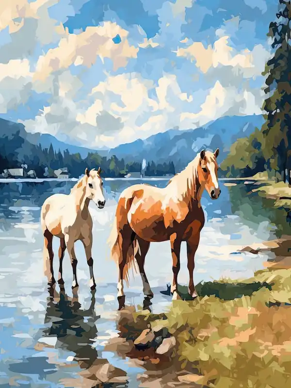Certified Horses Painting In Bled, Slovenia 1