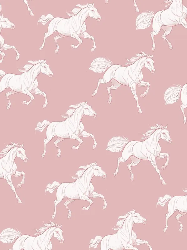 Certified Horses On A Pink Background
