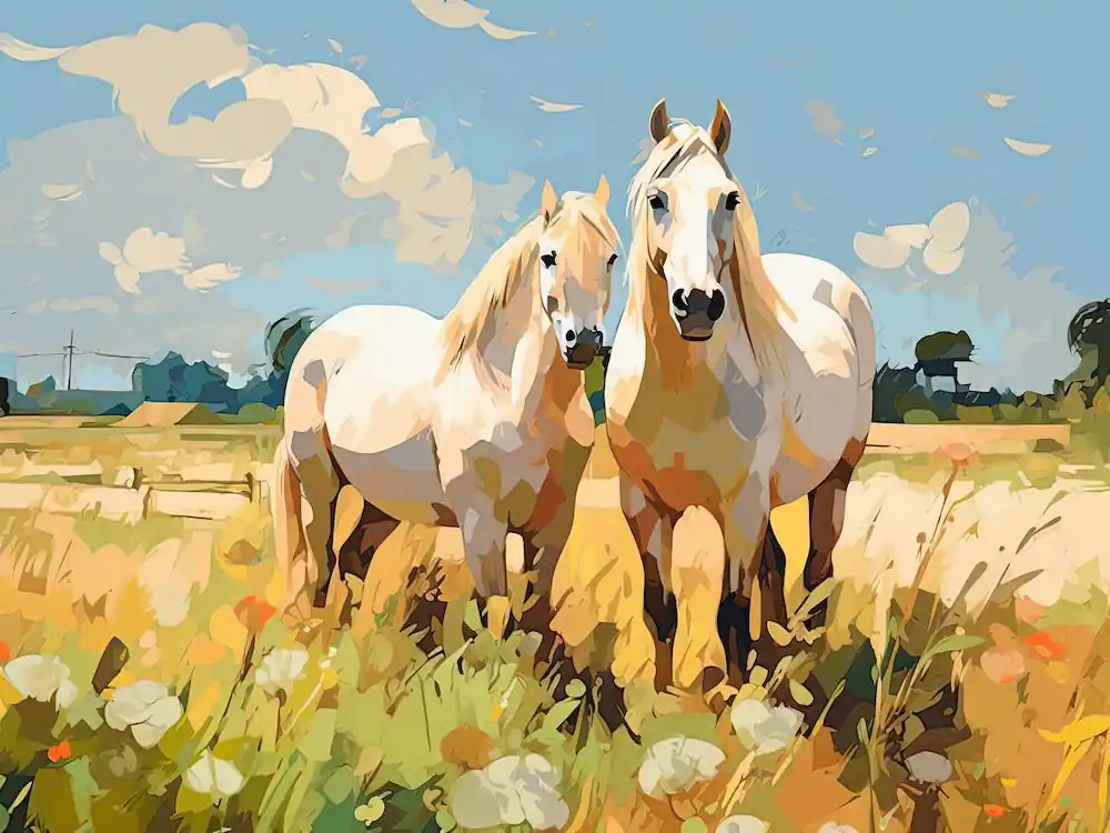 Factory Price Horses Painting In Carmargue, France, Landscape 4