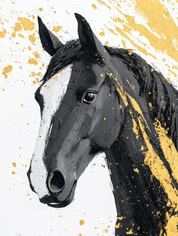 Gold Horse Canvas Print 1 Super Sale