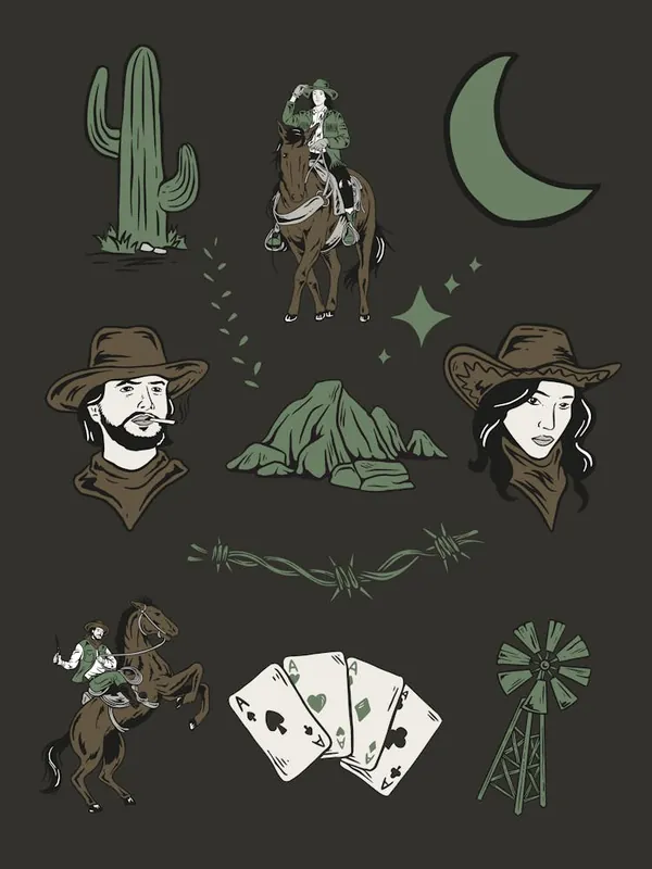 New Arrival Western Flash Sheet Wall Art | Desert Cactus Wall Art | Cowboy Cowgirl Western Living Room Bedroom