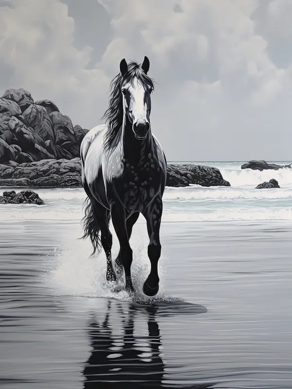A Horse Oil Painting In Praia Do Camilo, Portugal, Portrait 3 Buy Online