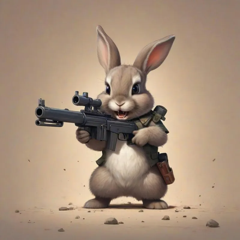 Exclusive Bunny With Rifle