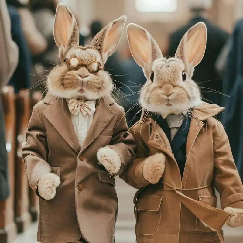 Hassle-Free Returns Easter Sunday Celebration With Easter Rabbits Gay Wedding