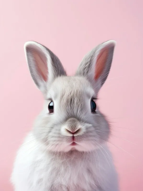 Rabbit On Pink Background 1 Wholesale
