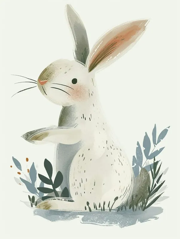 Grab Now Florida White Rabbit Kids Illustration 1