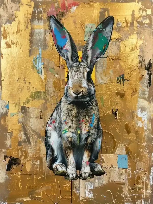 Luxury Bunny Gold Effect Collage 1
