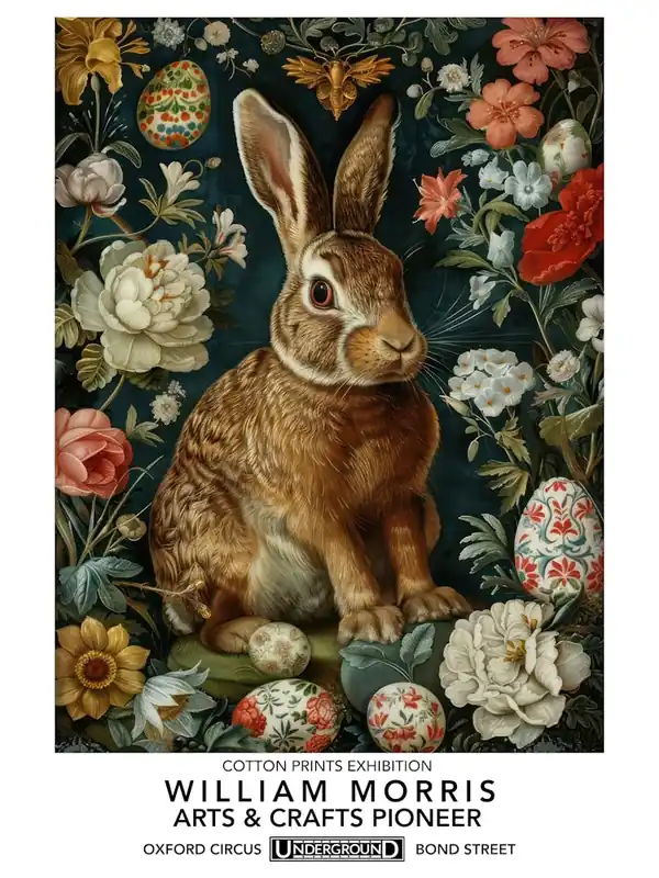 While Supplies Last William Morris Easter Rabbits Textile 4