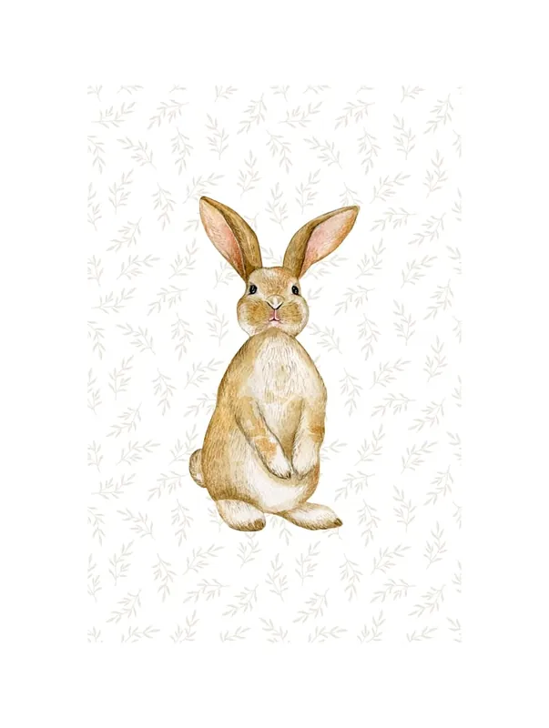 Same Day Shipping Vintage Style Bunny With Leaf Pattern