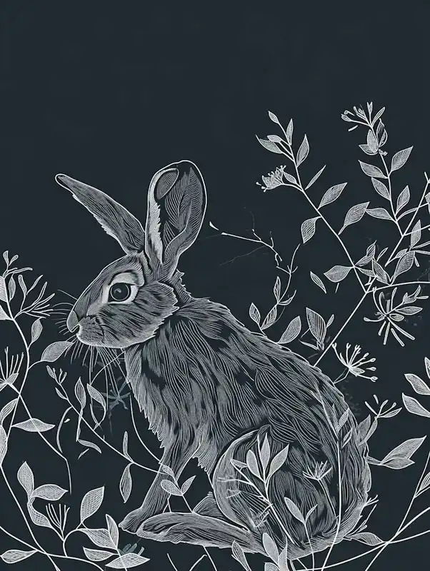 Rex Rabbit Minimalist Illustration 2 Big Sale