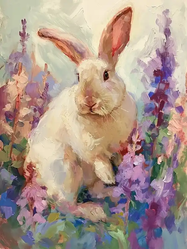 Florida White Rabbit Painting 3 Limited Edition