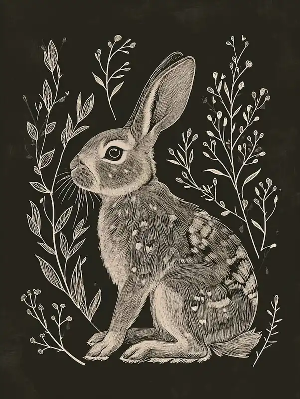 Authentic Cinnamon Rabbit Minimalist Illustration 2