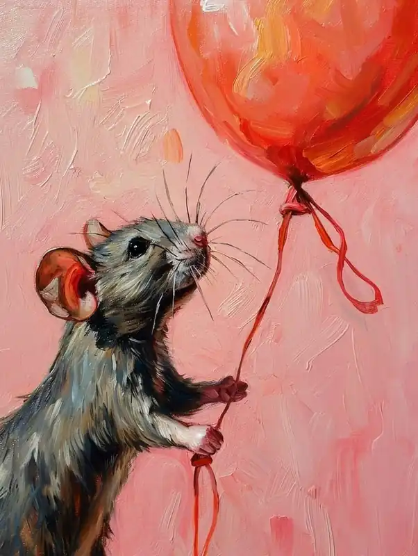 Get Yours Cute Rat 2 With Balloon