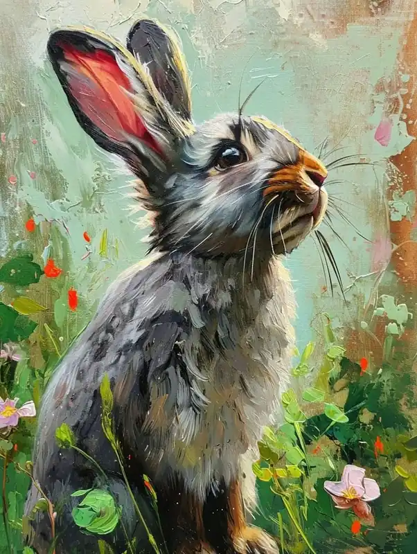 Silver Fox Rabbit Painting 1 Limited Time