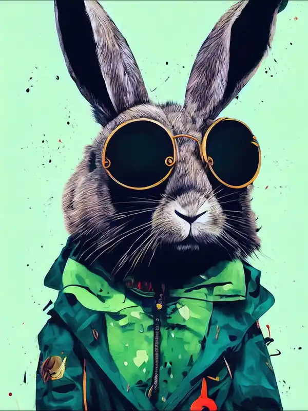 Instant Buy Bunny Color Abstract Art With Gl1