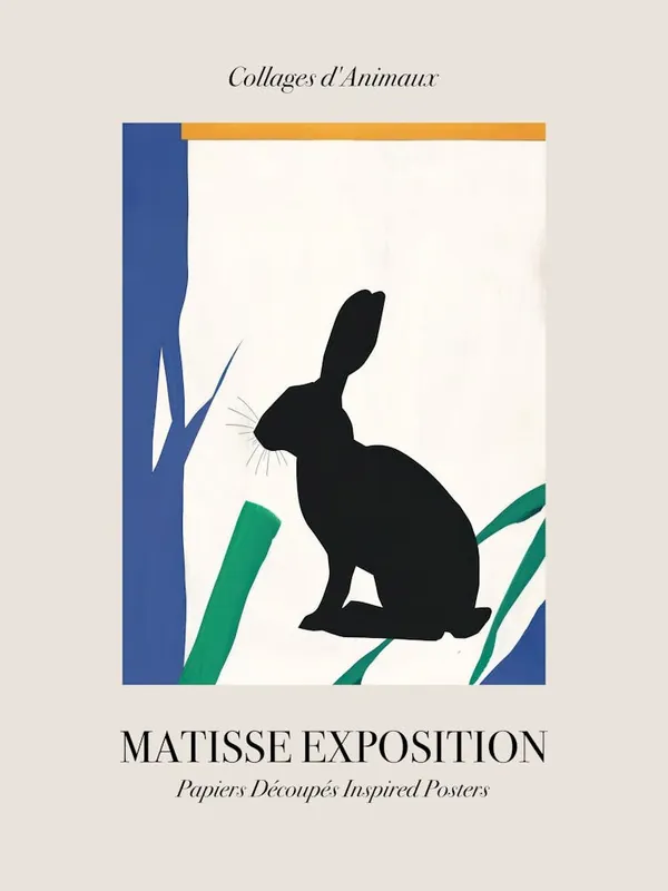 Grab Now Rabbit 2 Matisse Inspired Exposition Animals Poster