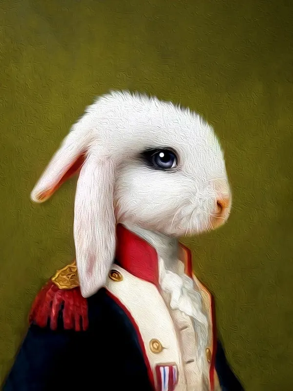 Money Back Guarantee Curious Renaud The Rabbit Pet Portraits