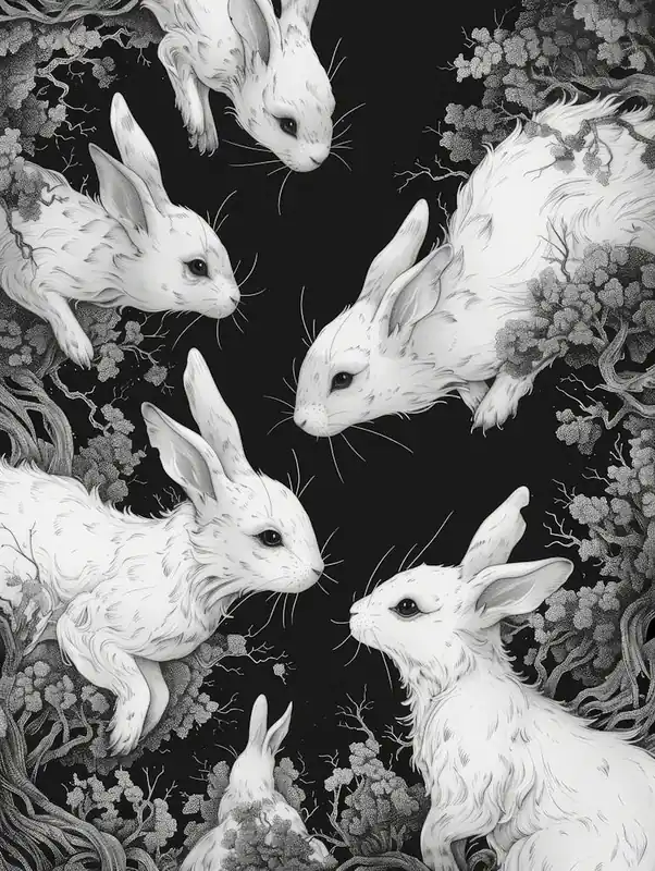 Fresh Stock Rabbits In The Forest