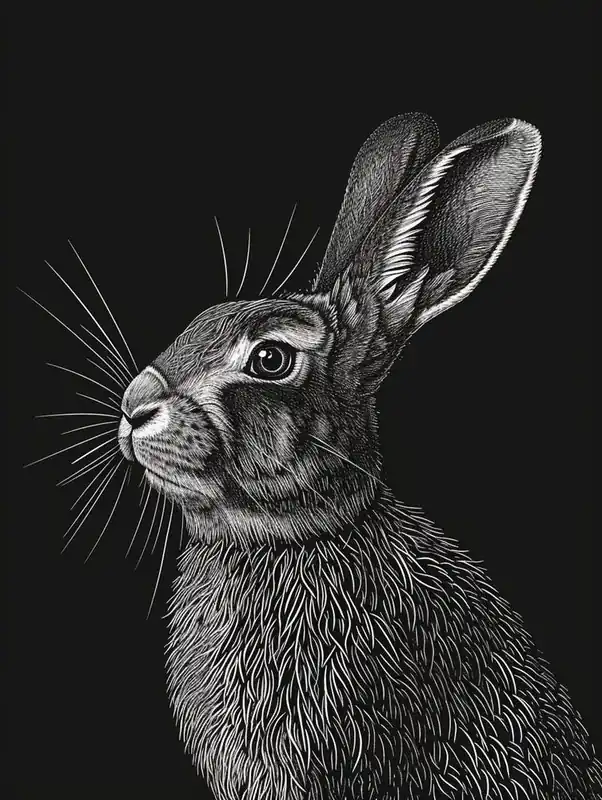Hot Picks Flemish Giant Blockprint Rabbit Illustration 3