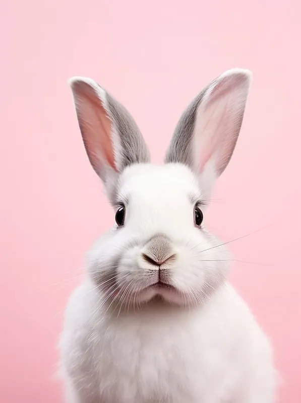 Rabbit On Pink Background No Minimum Order