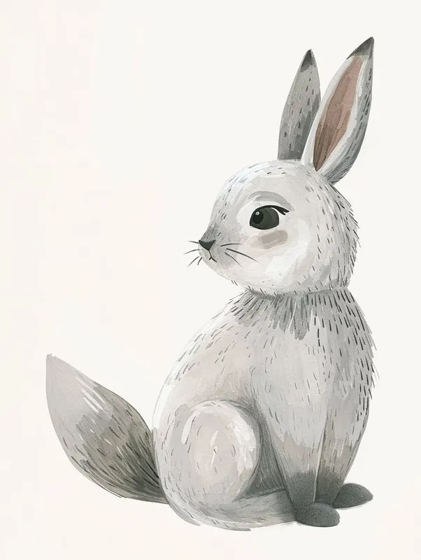 Silver Fox Rabbit Kids Illustration 1 Best Choice