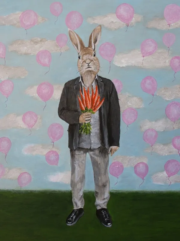 Rabbit With Balloons Top Pick