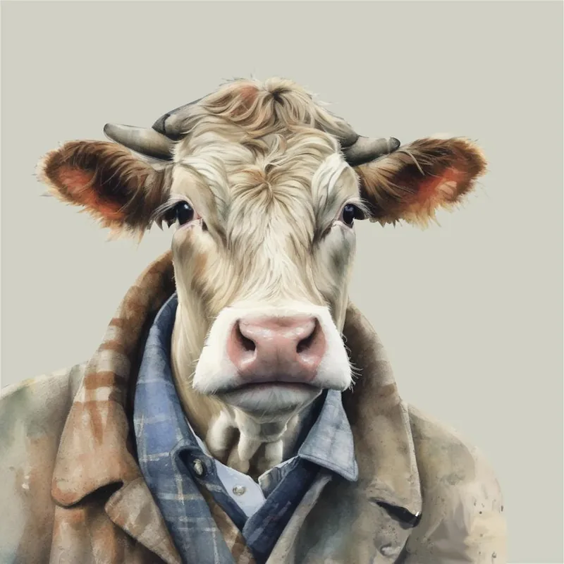 Money Back Guarantee Watercolour British Cow Wilfred