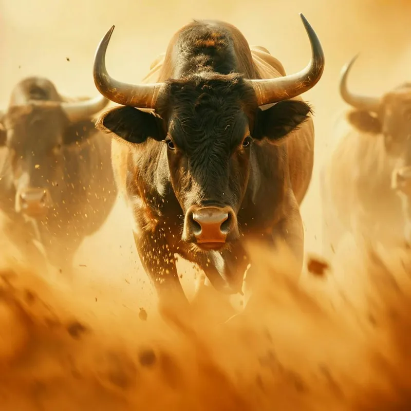 Bulls Running In The Dust Money Back Guarantee