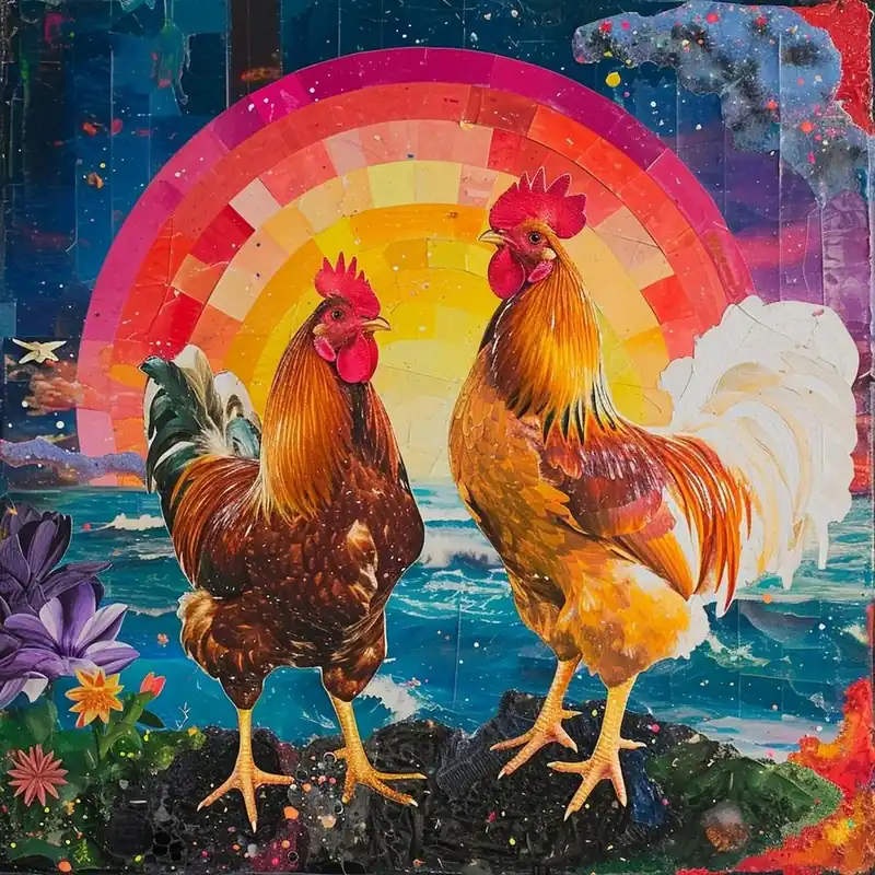 Kitsch Retro Rooster Collage 4 Buy Online