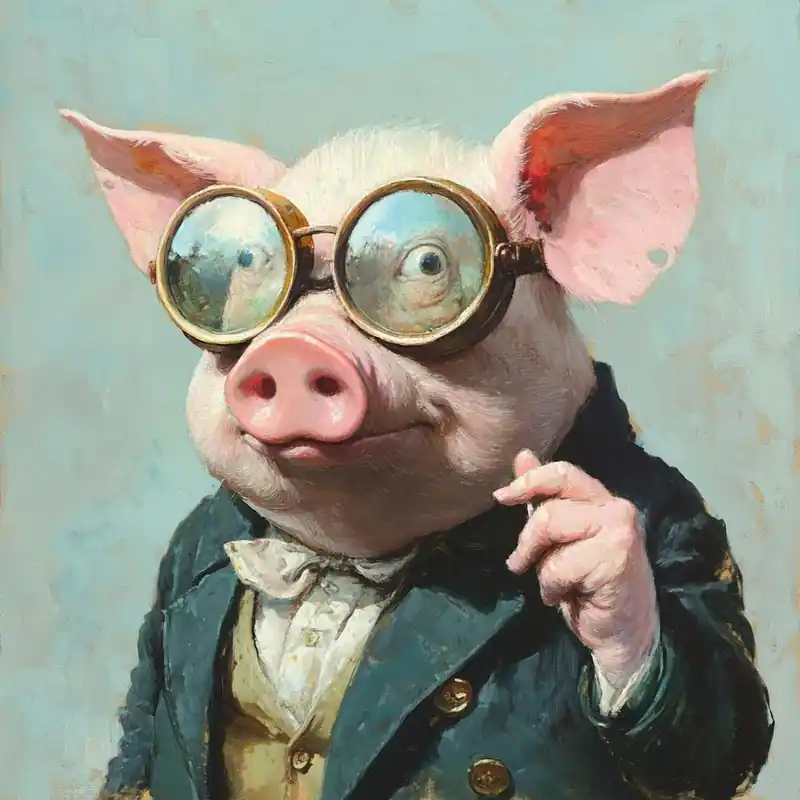 Free Shipping Pig With Glasses