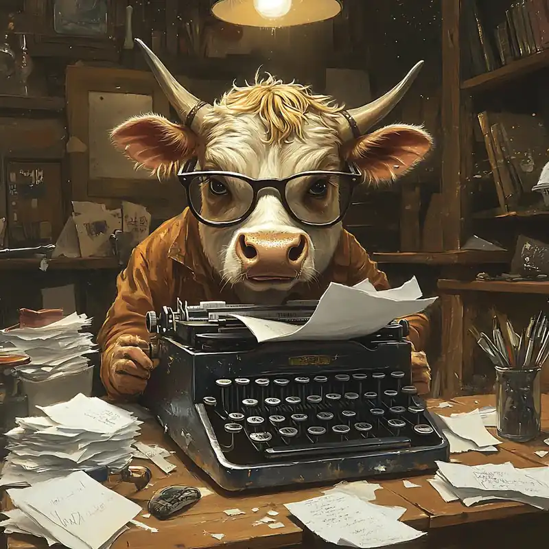 Holiday Sale Funny Cow Writer Vintage 4