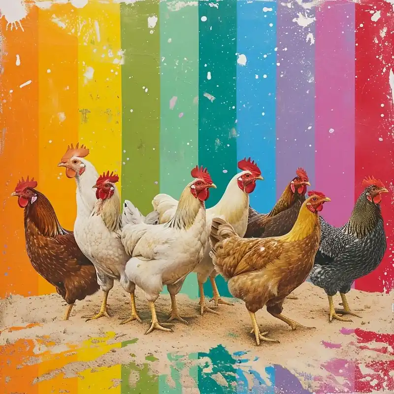 Rainbow Stripe Chicken Collage 1 Big Sale