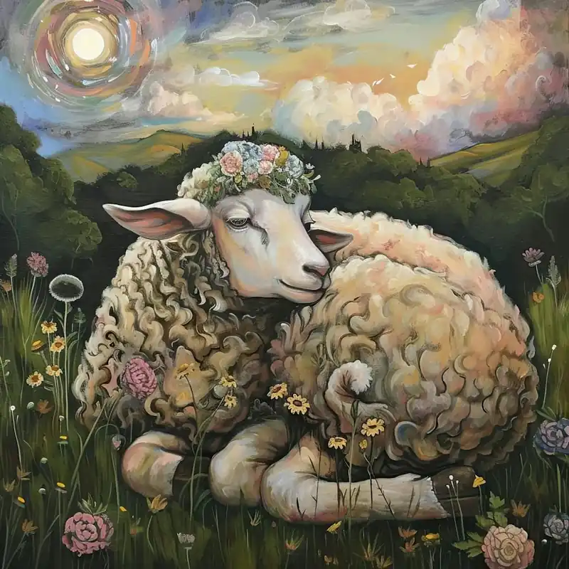 Sheep Fairycore Painting 1 High Quality