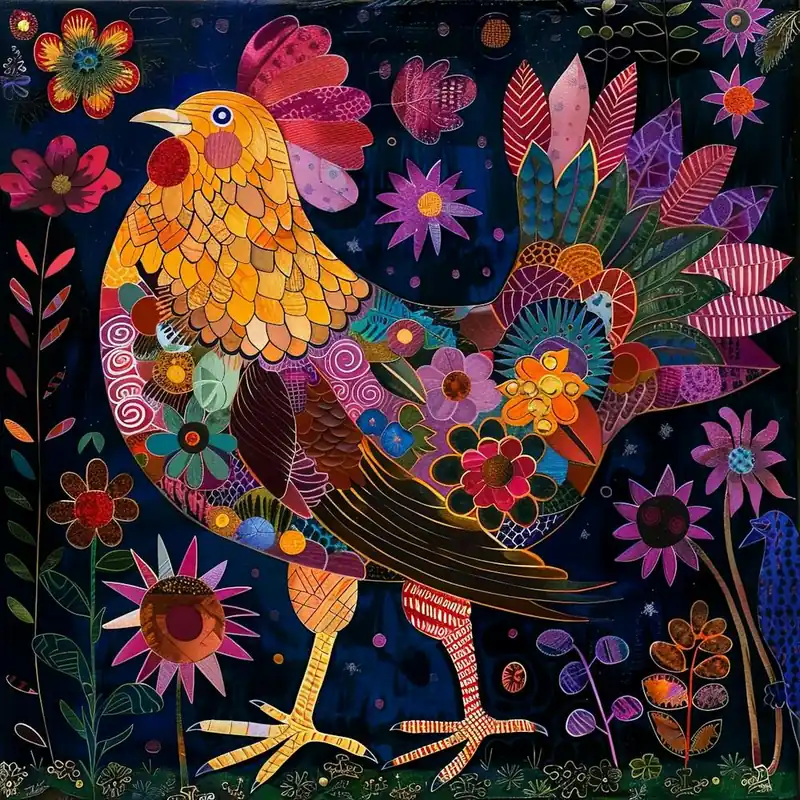 Patchwork Quilted Chicken Certified