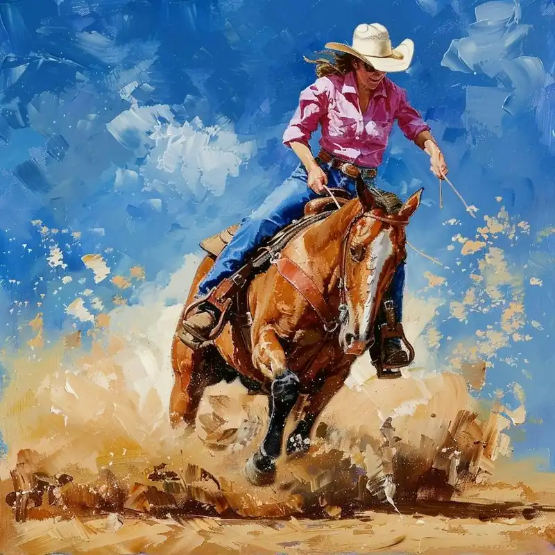 Last Chance Cowgirl Riding A Horse