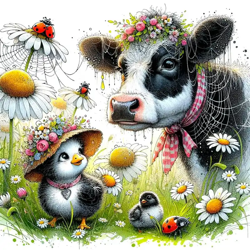 Cute Ink Spattered Animals 1 Fresh Stock