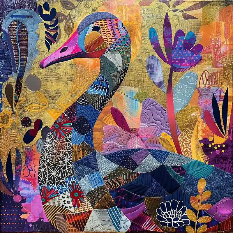 Patchwork Quilted Goose 2 Original